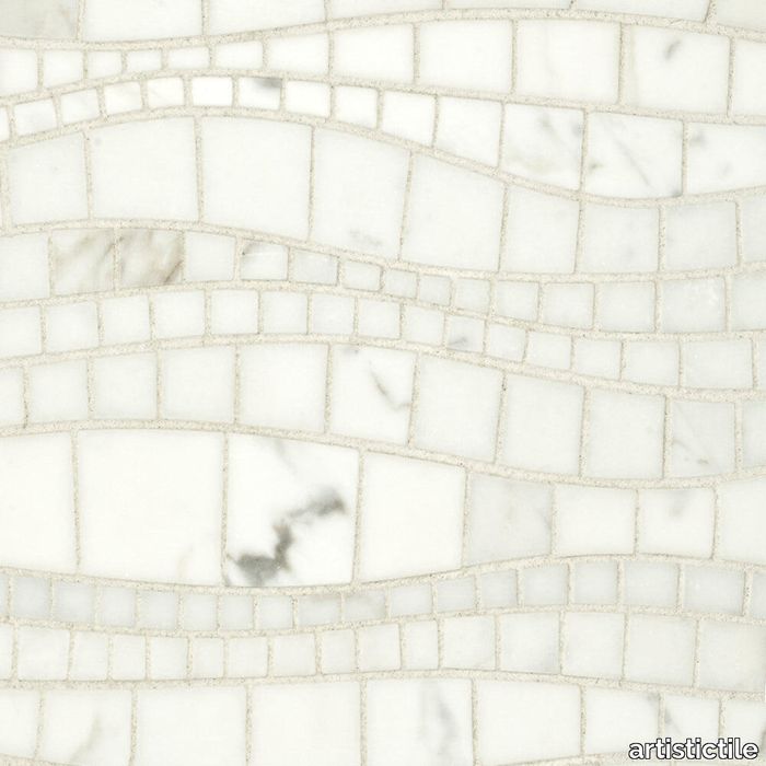 Sinuous Calacatta Gold Marble Mosaic