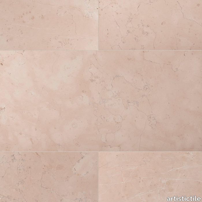 Rosa Perlino Limestone Tile Honed 12" x 24" x 3/8" Stone Aris Edge