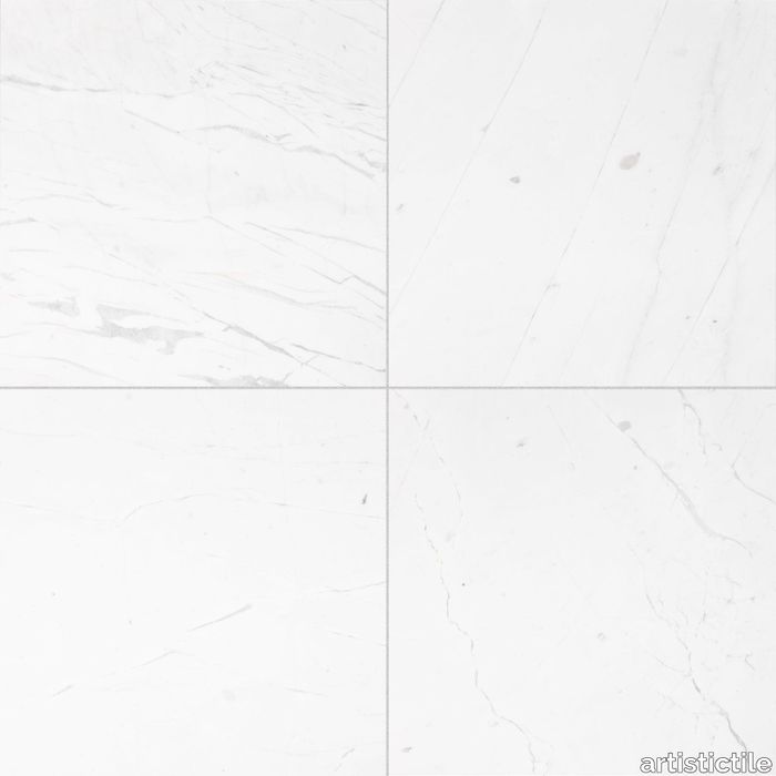 Winter White Marble Tile Honed 18" x 18" x 3/8" Stone Aris Edge