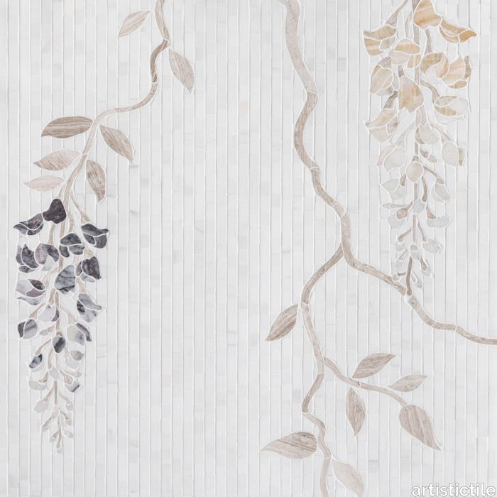 Wisteria Bianco Dolomiti Waterjet Mosaic Mixed Finish Stone