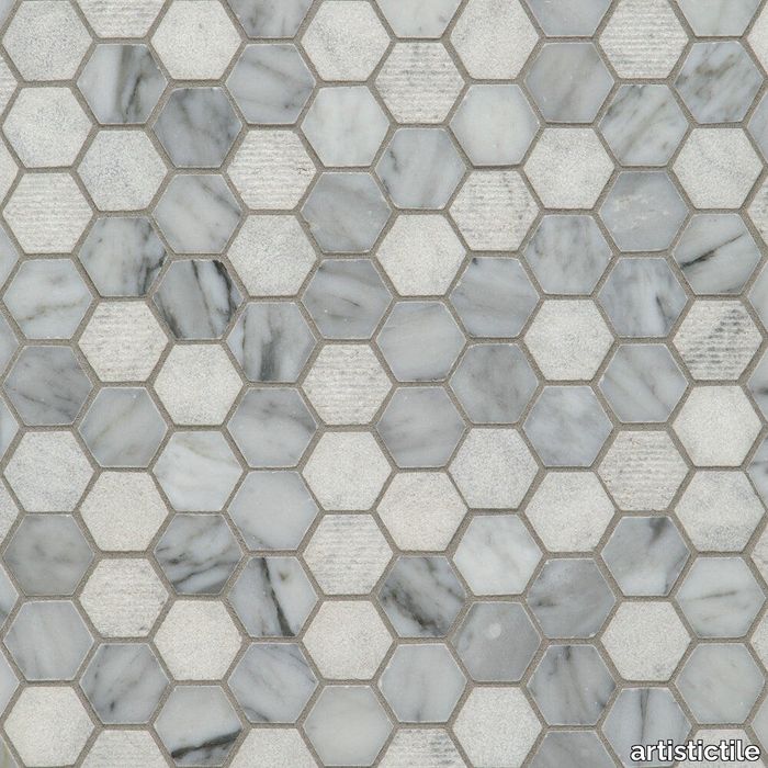 Textura Bianco Carrara Marble Mosaic