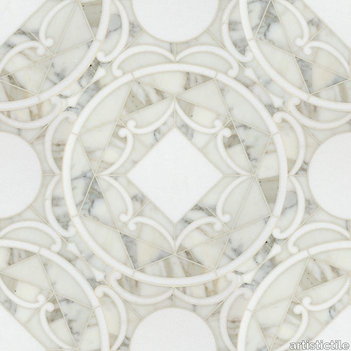 Vecchia Romana Calacatta Gold Waterjet Mosaic Polished Stone