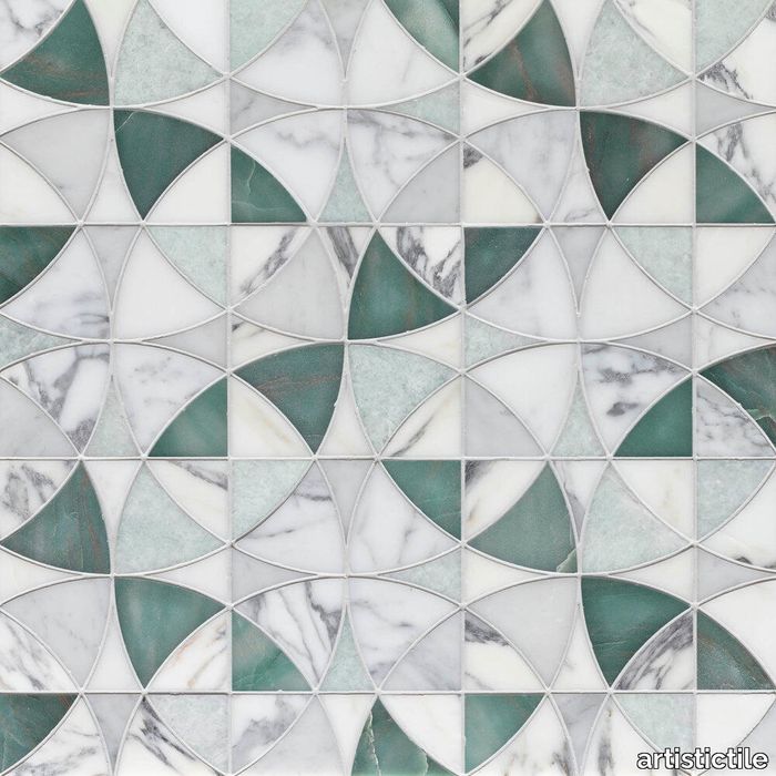 Vitruvius Botanic Green Waterjet Mosaic