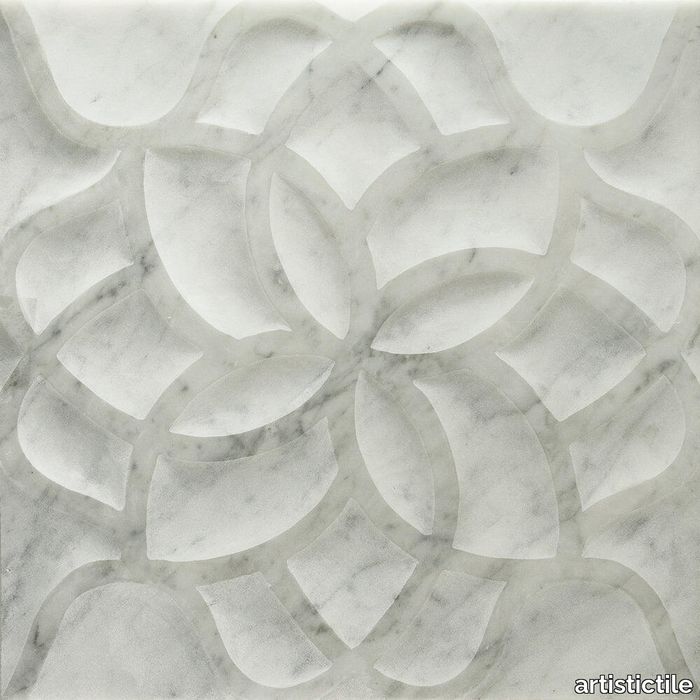 Ziva Lotus Bianco Carrara Marble Dimensional Tile