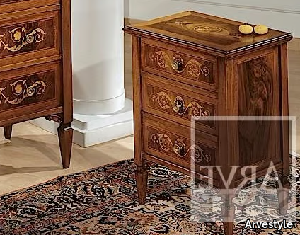 VERDI - Rectangular solid wood bedside table with drawers _ Arvestyle