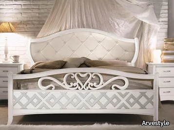 NAIMA - Solid wood bed with tufted headboard _ Arvestyle