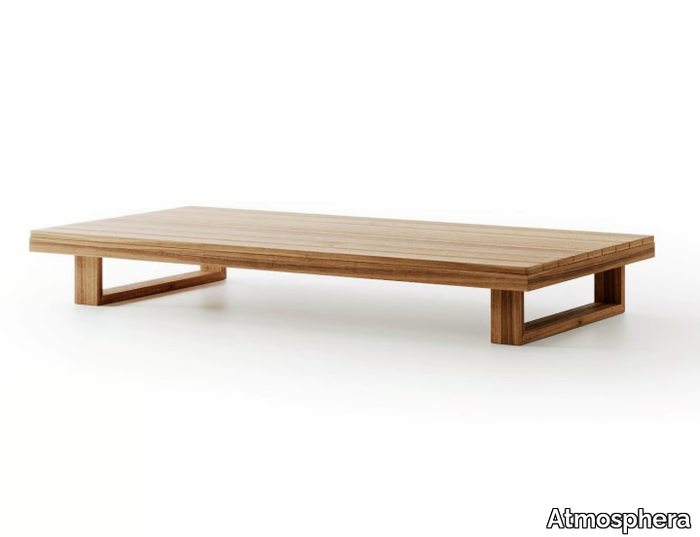 9.ZERO - Rectangular low teak garden side table _ Atmosphera