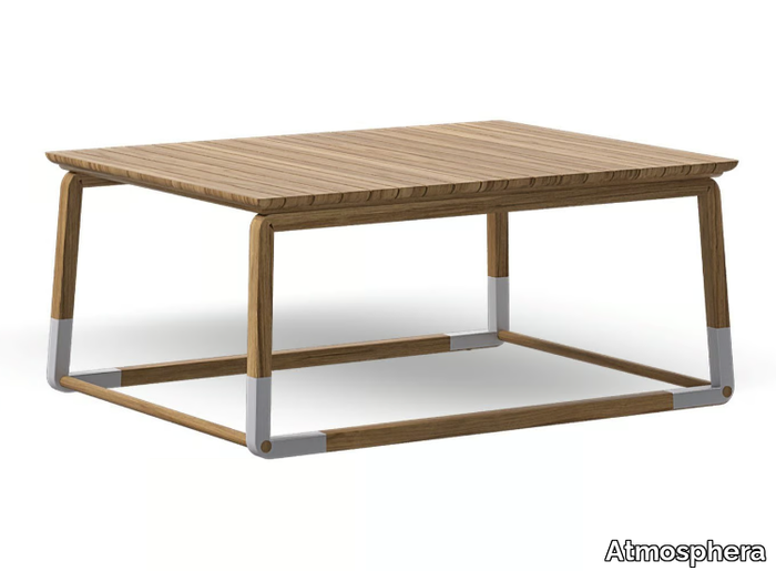 CYCLE - Rectangular low teak garden side table _ Atmosphera