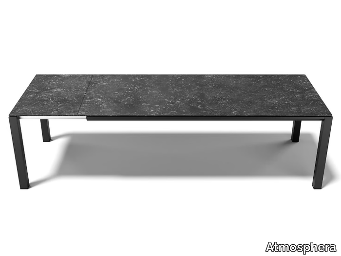 BRIDGE - Extending aluminium and stoneware table _ Atmosphera