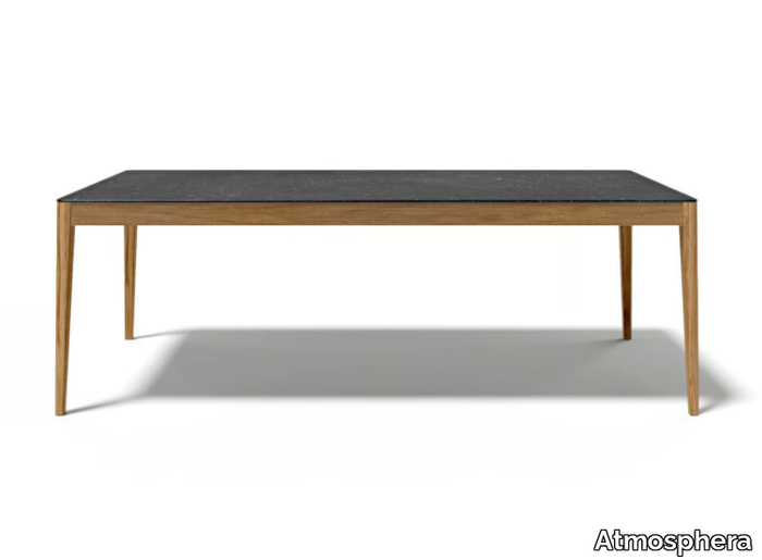 DAKOTA - Rectangular teak and porcelain stoneware table _ Atmosphera