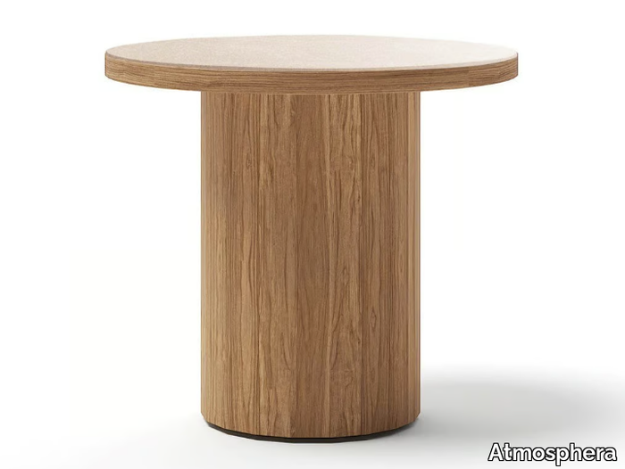 FRISBEE - Round teak garden side table _ Atmosphera