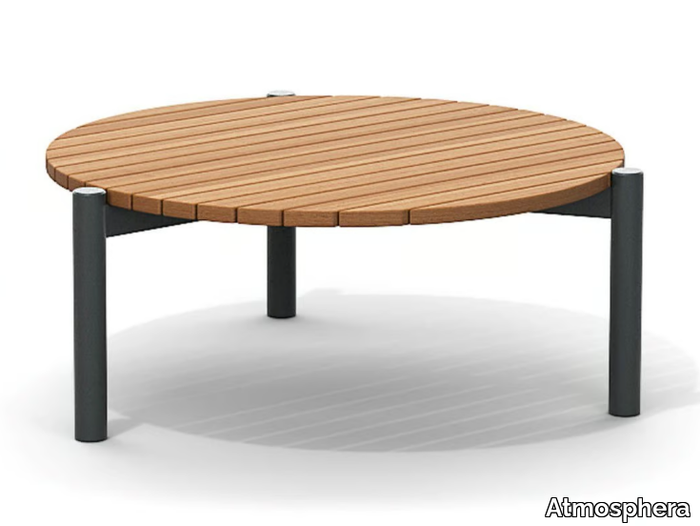 LOBSTER - Low round teak garden side table _ Atmosphera