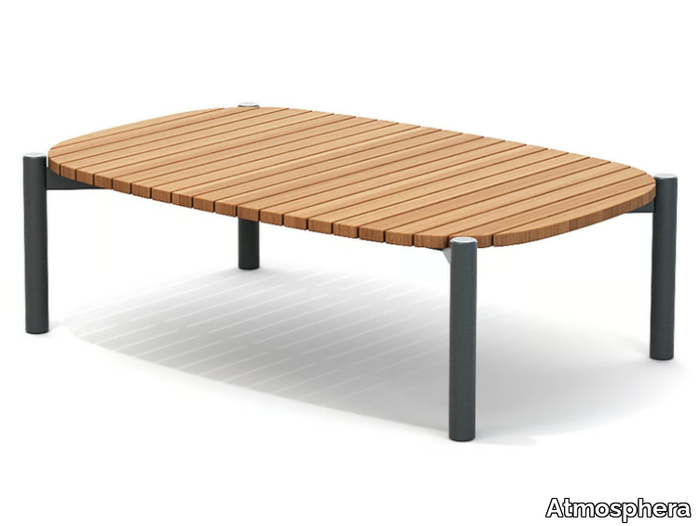 LOBSTER - Low rectangular teak garden side table _ Atmosphera