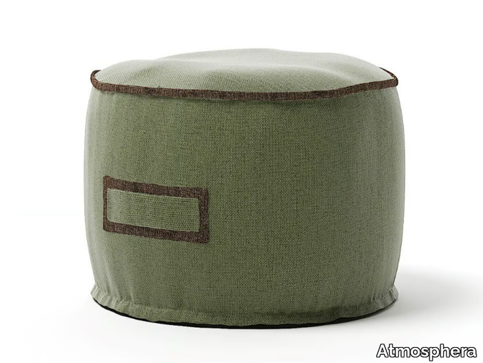 SOFT D60 - Round technical fabric garden pouf with removable cover _ Atmosphera