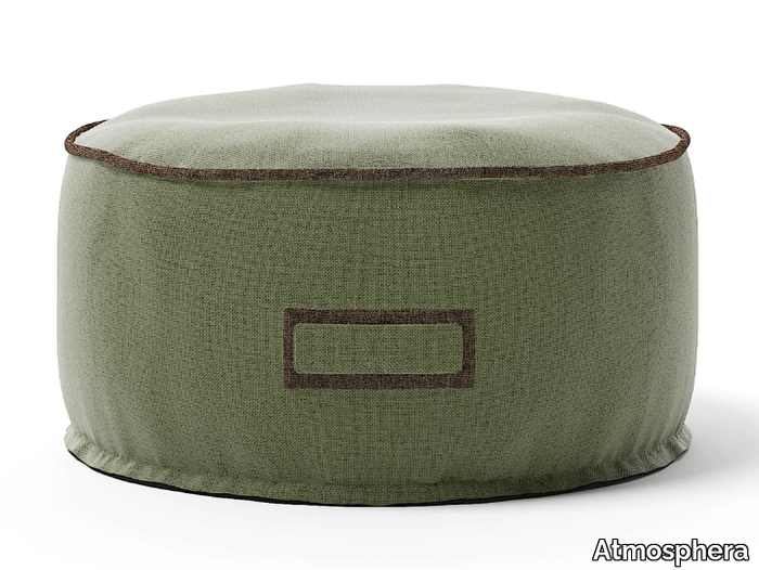 SOFT D90 - Round technical fabric garden pouf with removable cover _ Atmosphera