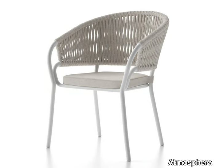 PLEASURE 2.0 - Aluminium chair with armrests with integrated cushion _ Atmosphera