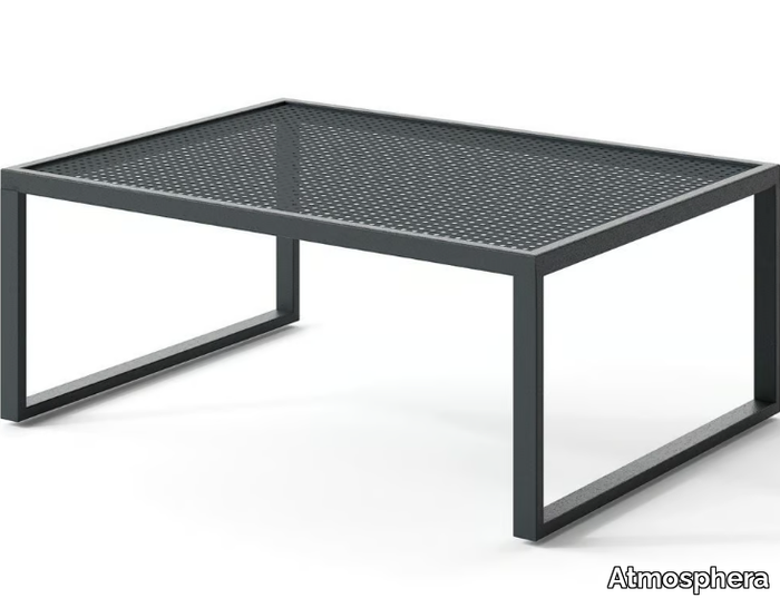 QUBIK - Rectangular low aluminium garden side table _ Atmosphera