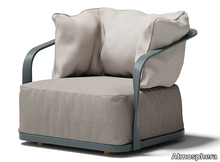 TANGO - Fabric garden armchair with removable cover with armrests _ Atmosphera