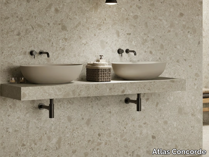 MASTERTOP - Double porcelain stoneware washbasin countertop _ Atlas Concorde