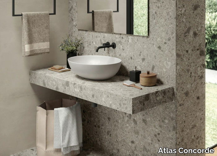 MASTERTOP - Single porcelain stoneware washbasin countertop _ Atlas Concorde