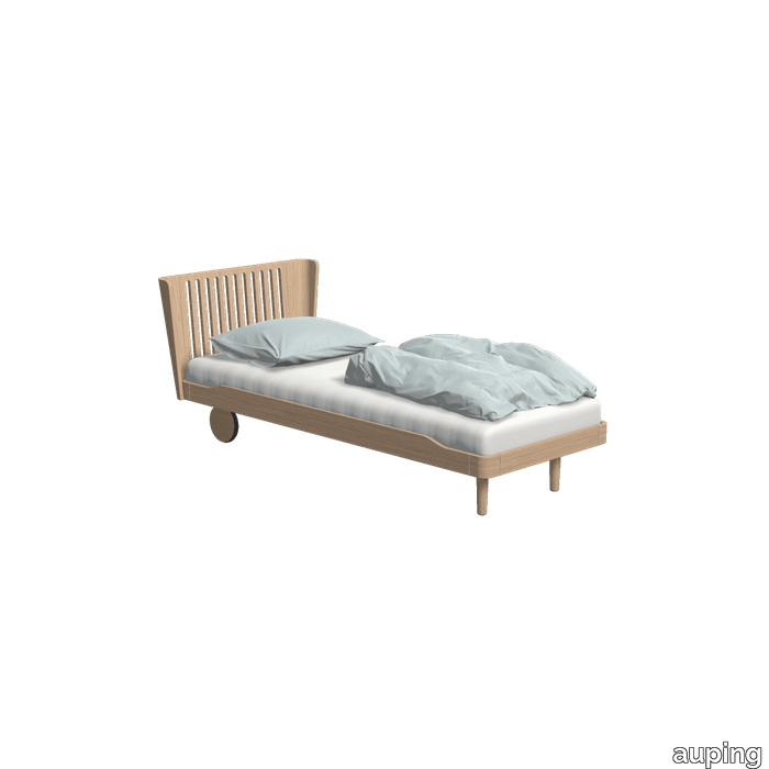 Noa Balanced oak With open lamellas headboard and wheels