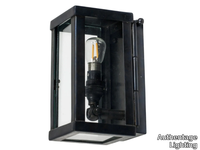 VITRINE PETITE 1L - Glass and brass outdoor wall lamp _ Authentage Lighting