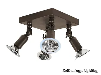 FISTON ON SQUARE BASE LARGE - Adjustable brass ceiling lamp _ Authentage Lighting