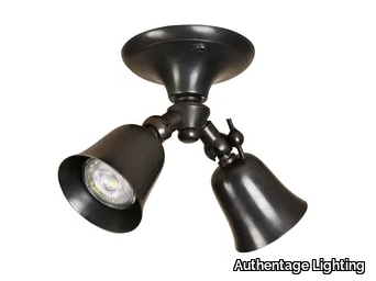 FLEURE TWIN MOUNTED BASE - Adjustable LED brass ceiling lamp _ Authentage Lighting