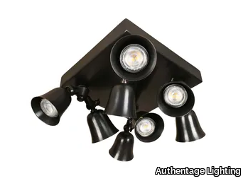 FLEURE TWIN ON SQUARE BASE LARGE - Adjustable LED brass ceiling lamp _ Authentage Lighting