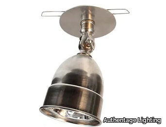 POIRE DISC WITH SPRINGS - Ceiling adjustable LED brass spotlight _ Authentage Lighting