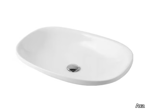 WILD - Rectangular ceramic washbasin _ Axa