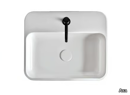 LEGACY - Rectangular ceramic washbasin with overflow _ Axa