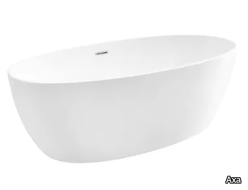 CAPRI - Oval freestanding ceramic bathtub _ Axa