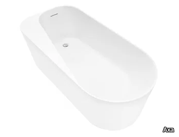 CEFALÙ - Asymmetric freestanding ceramic bathtub _ Axa