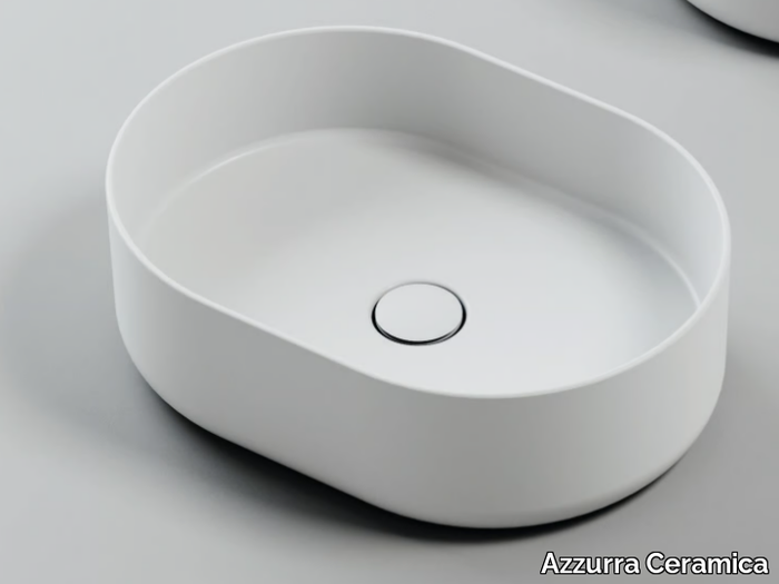 AUREA - Oval countertop washbasin _ Azzurra Ceramica