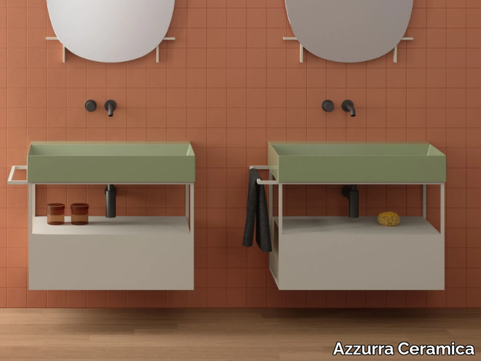 ELEGANCE CROMA - Wall-mounted vanity unit with drawers _ Azzurra Ceramica