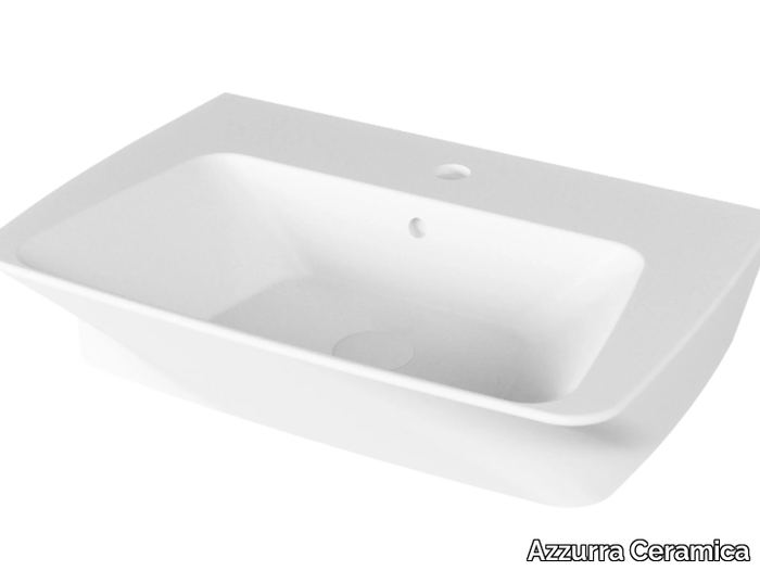 HERA - Rectangular ceramic washbasin with overflow _ Azzurra Ceramica