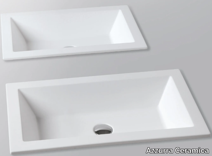 THIN - Inset rectangular ceramic washbasin _ Azzurra Ceramica