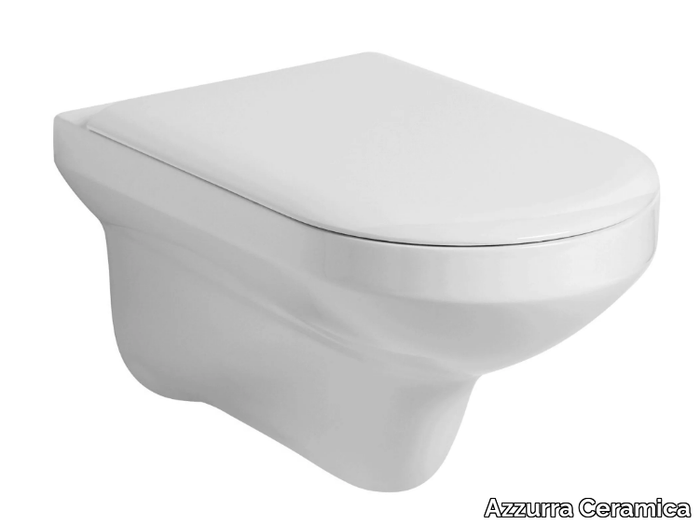 THIN - Wall-hung back to wall ceramic toilet _ Azzurra Ceramica