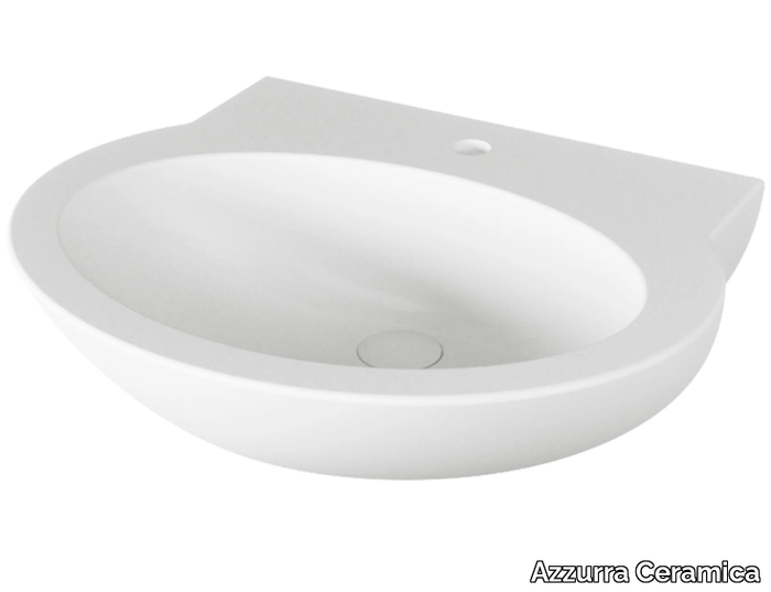 FAST - Oval wall-mounted ceramic washbasin _ Azzurra Ceramica