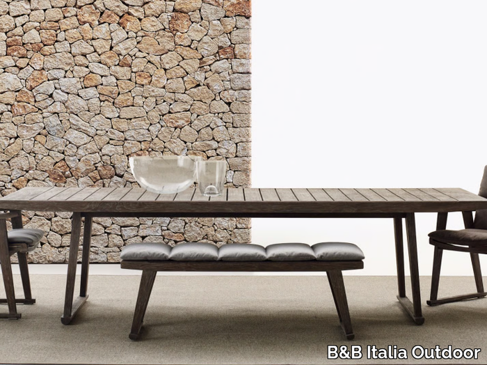 GIO - Rectangular teak garden table _ B&B Italia Outdoor