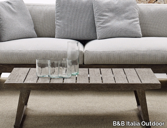 GIO - Rectangular teak garden side table _ B&B Italia Outdoor