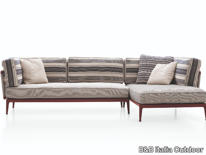 RIBES - Fabric garden sofa with chaise longue _ B&B Italia Outdoor