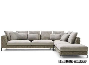 RAY OUTDOOR NATURAL - Sofa with chaise longue _ B&B Italia Outdoor