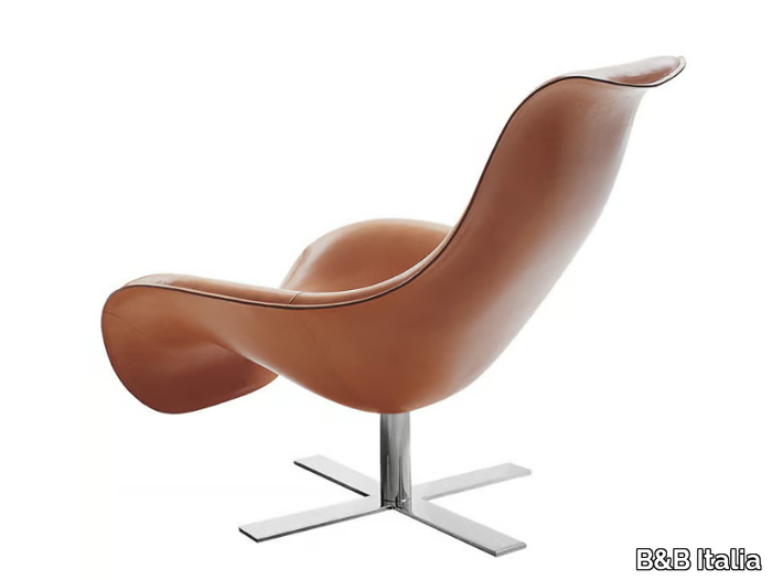 MART - Leather armchair with 4-spoke base _ B&B Italia