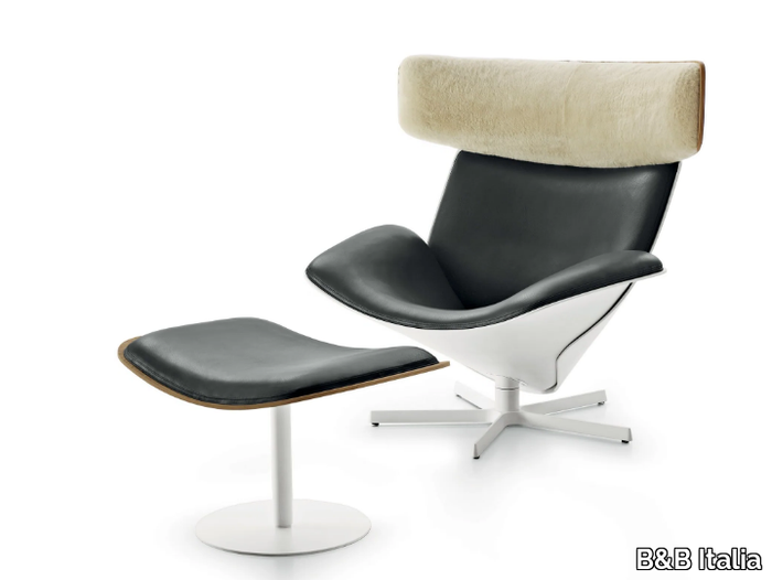 ALMORA - Swivel armchair with headrest with 5-spoke base _ B&B Italia