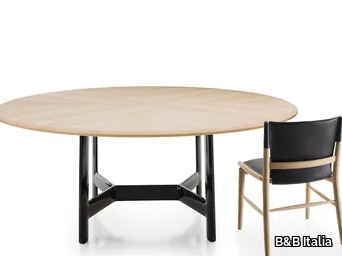 ALEX - Round oak living room table _ B&B Italia