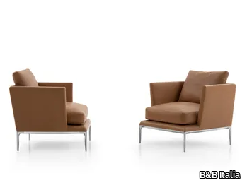 ATOLL - Leather armchair with armrests _ B&B Italia