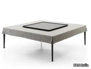 MIRTO INDOOR - Square fabric coffee table with tray _ B&B Italia