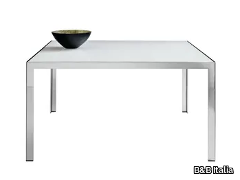 THE TABLE - Square glass and steel table _ B&B Italia